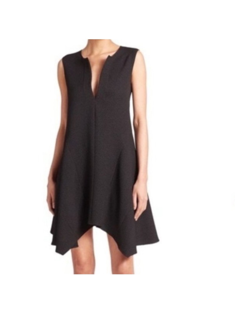 BCBG maxazria bette asymmetrical hemline sleeveless black dress